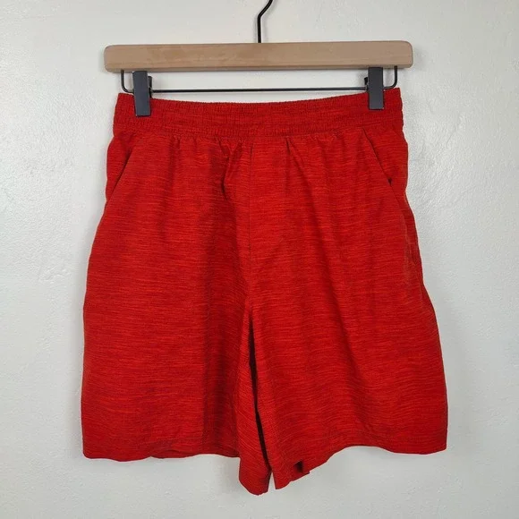 Lululemon Pace Breaker Short Linerless XS Heather Allover Solar Orange Magma Red - Picture 2 of 6